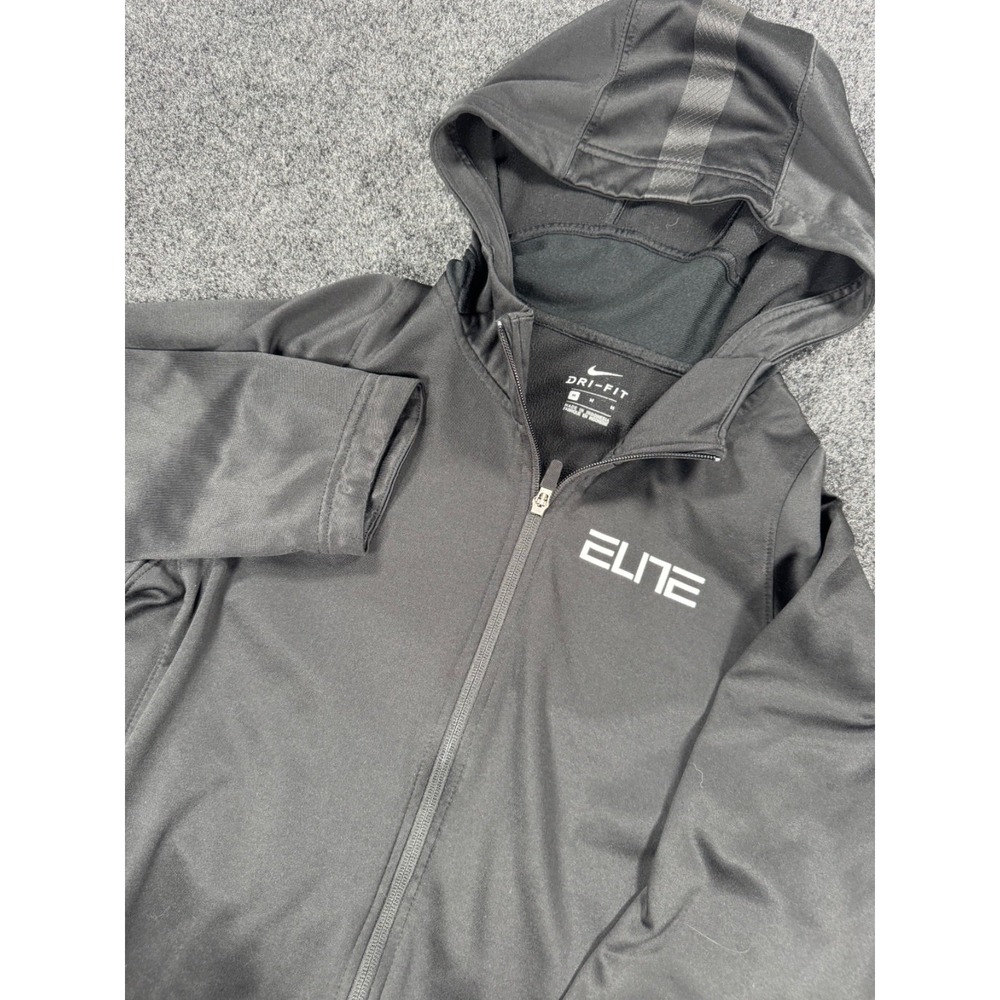Nike Elite Dri-FIT Full Zip Hoodie Mens M Black Basketball Training Jacket